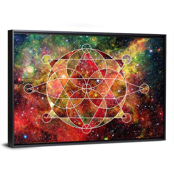Abstract Cosmos Geometric Panoramic Canvas Wall Art-1 Piece-36" x 12"-Tiaracle