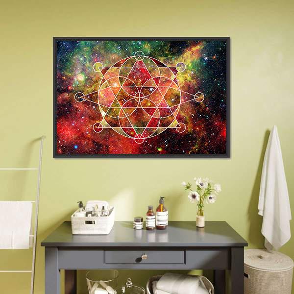 Abstract Cosmos Geometric Panoramic Canvas Wall Art-1 Piece-36" x 12"-Tiaracle