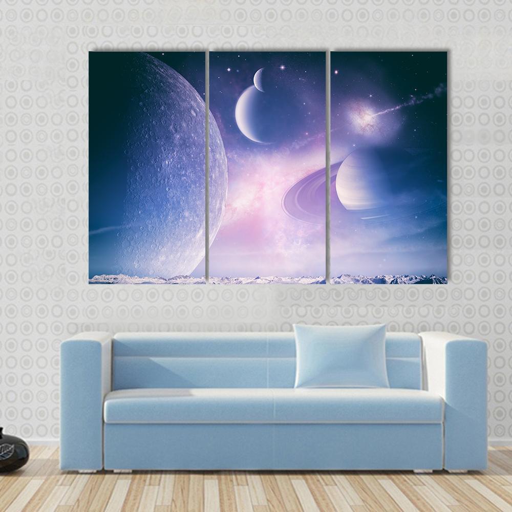 Abstract Fantasy Backgrounds Canvas Wall Art-3 Horizontal-Gallery Wrap-37" x 24"-Tiaracle