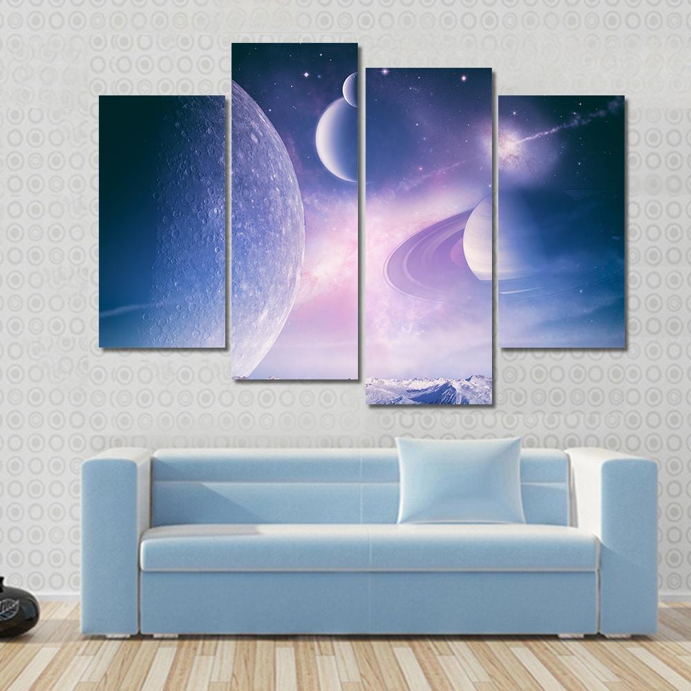 Abstract Fantasy Backgrounds Canvas Wall Art-4 Pop-Gallery Wrap-50" x 32"-Tiaracle