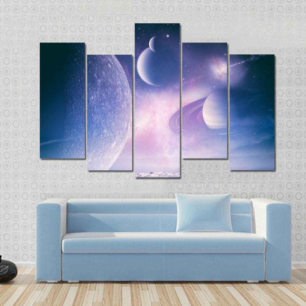 Abstract Fantasy Backgrounds Canvas Wall Art-5 Pop-Gallery Wrap-47" x 32"-Tiaracle