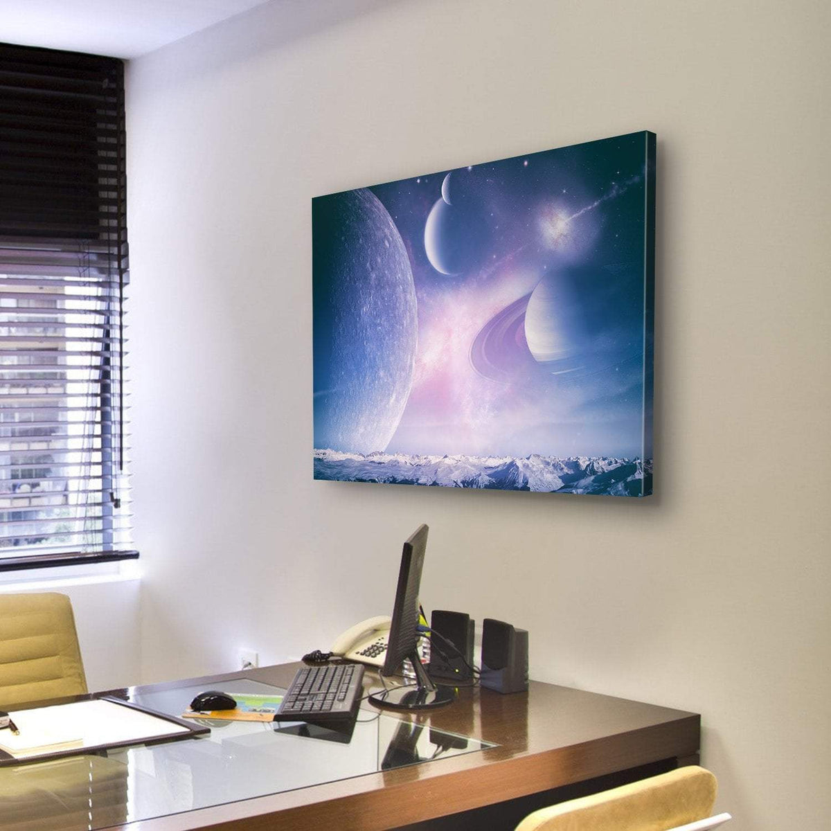 Abstract Fantasy Backgrounds Canvas Wall Art-3 Horizontal-Gallery Wrap-25" x 16"-Tiaracle