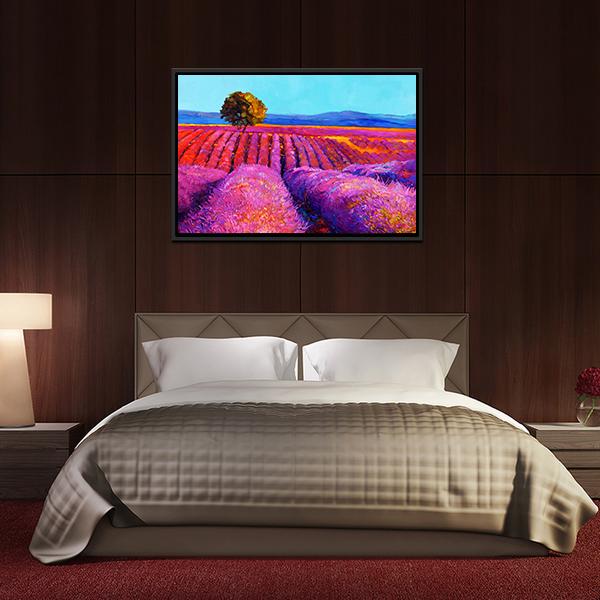 Abstract Lavender Fields Canvas Wall Art-3 Horizontal-Gallery Wrap-25" x 16"-Tiaracle
