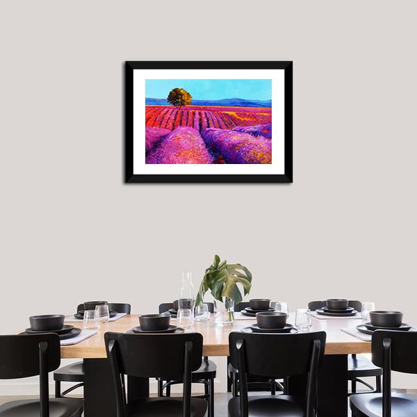 Abstract Lavender Fields Canvas Wall Art-1 Piece-Framed Print-20" x 16"-Tiaracle