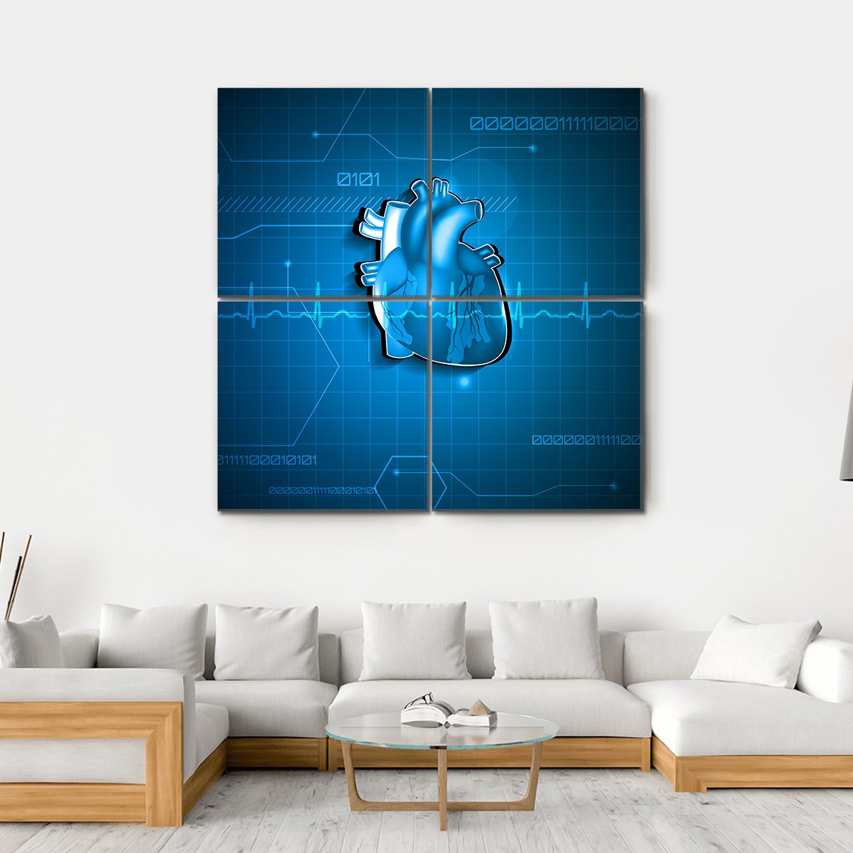 Abstract Of Cardiology Canvas Wall Art-4 Square-Gallery Wrap-17&quot; x 17&quot;-Tiaracle