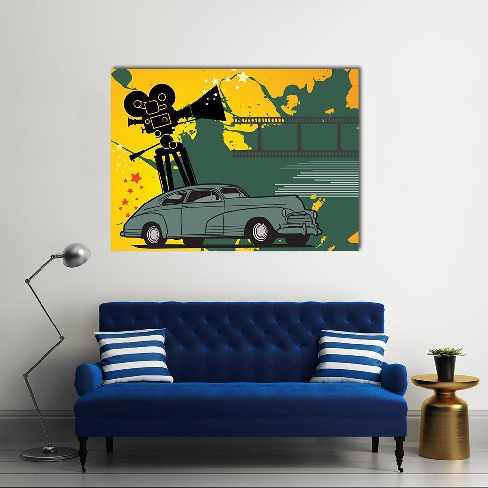 Abstract Of Cinema Canvas Wall Art-1 Piece-Gallery Wrap-48" x 32"-Tiaracle