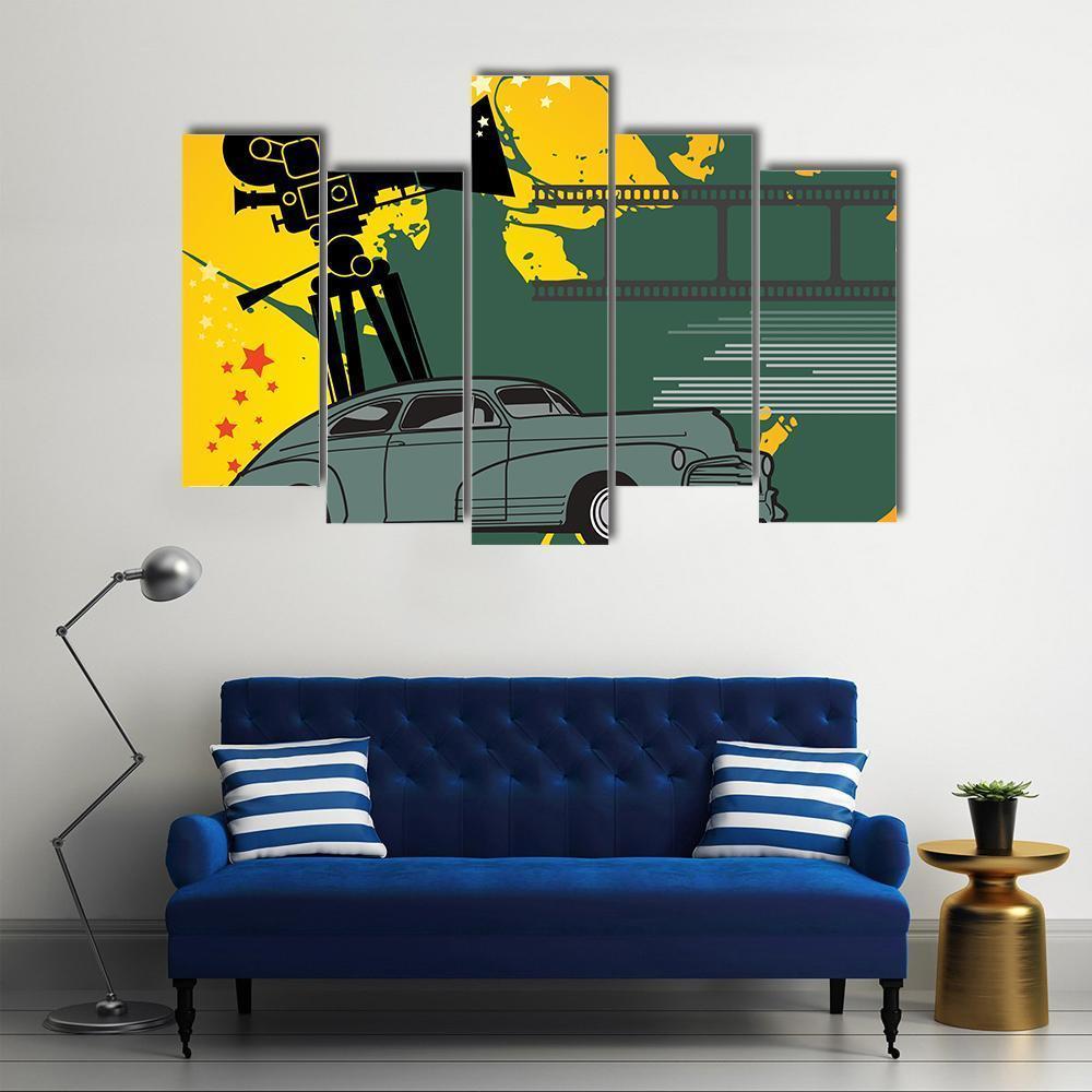 Abstract Of Cinema Canvas Wall Art-5 Pop-Gallery Wrap-47" x 32"-Tiaracle