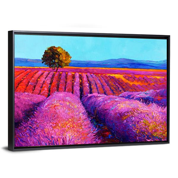 Abstract Lavender Fields Canvas Wall Art-5 Horizontal-Gallery Wrap-22" x 12"-Tiaracle
