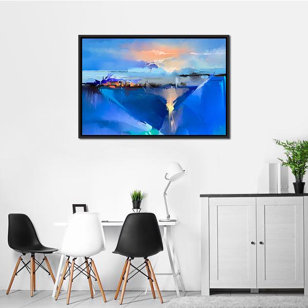 Abstract Of Tree Hill And Green Blue Field With Sunlight Canvas Wall Art-3 Horizontal-Gallery Wrap-25" x 16"-Tiaracle