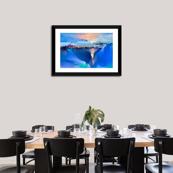 Abstract Of Tree Hill And Green Blue Field With Sunlight Canvas Wall Art-3 Horizontal-Gallery Wrap-25" x 16"-Tiaracle