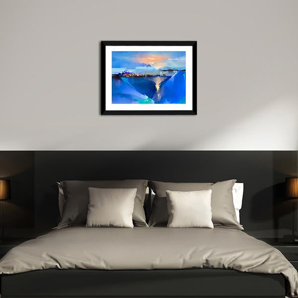 Abstract Of Tree Hill And Green Blue Field With Sunlight Canvas Wall Art-3 Horizontal-Gallery Wrap-25" x 16"-Tiaracle