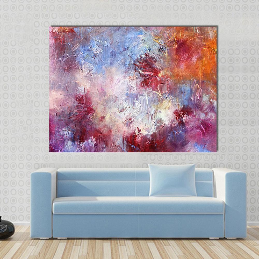 Abstract Oil Paint Texture On Canvas Wall Art-1 Piece-Gallery Wrap-48" x 32"-Tiaracle
