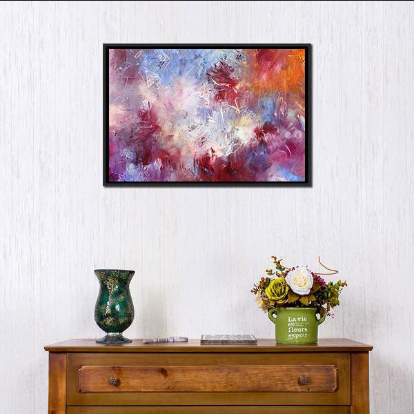 Abstract Oil Paint Texture On Canvas Wall Art-1 Piece-Floating Frame-24" x 16"-Tiaracle