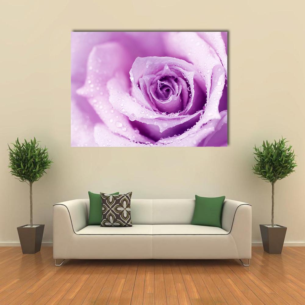 Abstract Purple Wet Rose Canvas Wall Art-1 Piece-Gallery Wrap-36" x 24"-Tiaracle