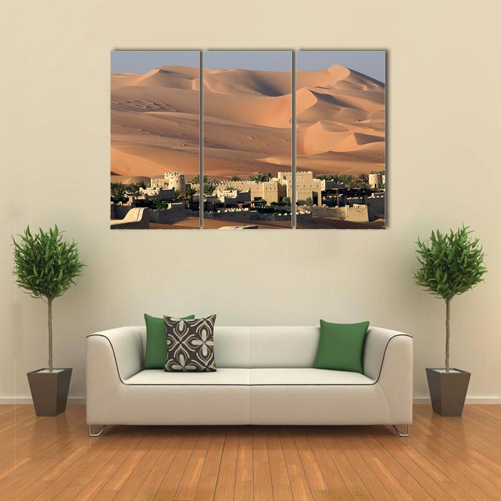 Abu Dhabi Desert Canvas Wall Art-3 Horizontal-Gallery Wrap-37" x 24"-Tiaracle