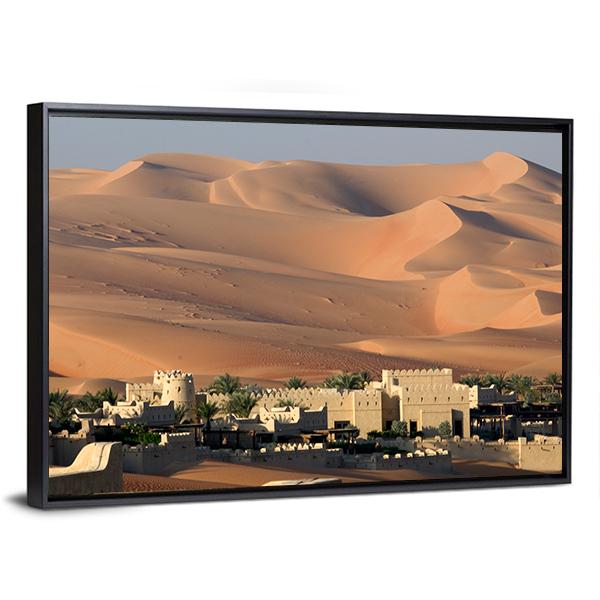 Abu Dhabi Desert Canvas Wall Art-3 Horizontal-Gallery Wrap-25" x 16"-Tiaracle
