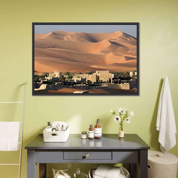 Abu Dhabi Desert Canvas Wall Art-3 Horizontal-Gallery Wrap-25" x 16"-Tiaracle