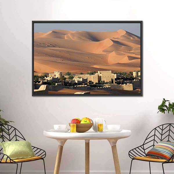Abu Dhabi Desert Canvas Wall Art-1 Piece-Floating Frame-24" x 16"-Tiaracle