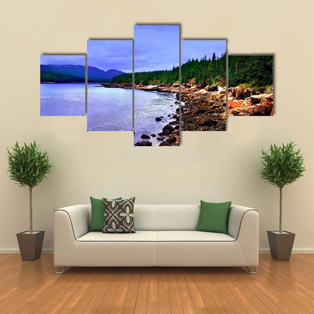 Acadia National Park Canvas Wall Art-5 Star-Gallery Wrap-62" x 32"-Tiaracle