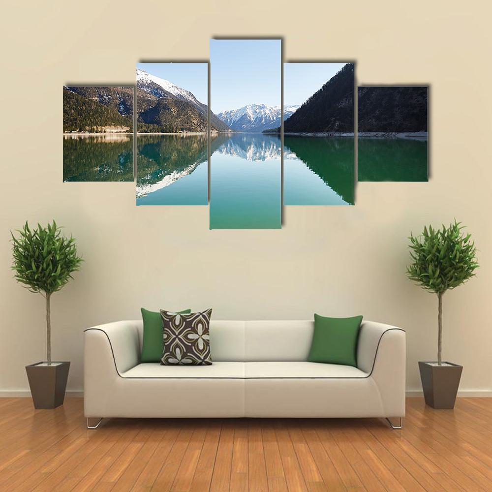 Achensee Lake Austria Canvas Wall Art-5 Star-Gallery Wrap-62" x 32"-Tiaracle
