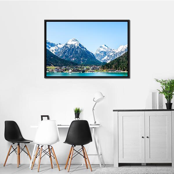 Achensee Lake Canvas Wall Art-1 Piece-Floating Frame-24" x 16"-Tiaracle