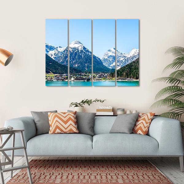 Achensee Lake Canvas Wall Art-4 Horizontal-Gallery Wrap-34" x 24"-Tiaracle