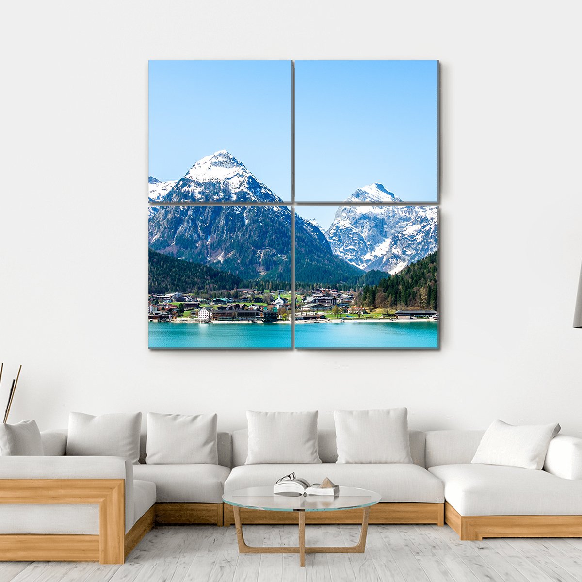 Achensee Lake Canvas Wall Art-4 Square-Gallery Wrap-17" x 17"-Tiaracle