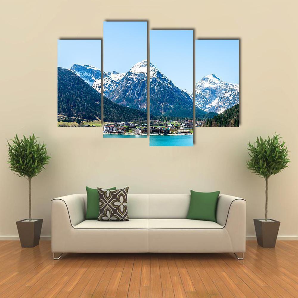 Achensee Lake Canvas Wall Art-4 Pop-Gallery Wrap-50&quot; x 32&quot;-Tiaracle