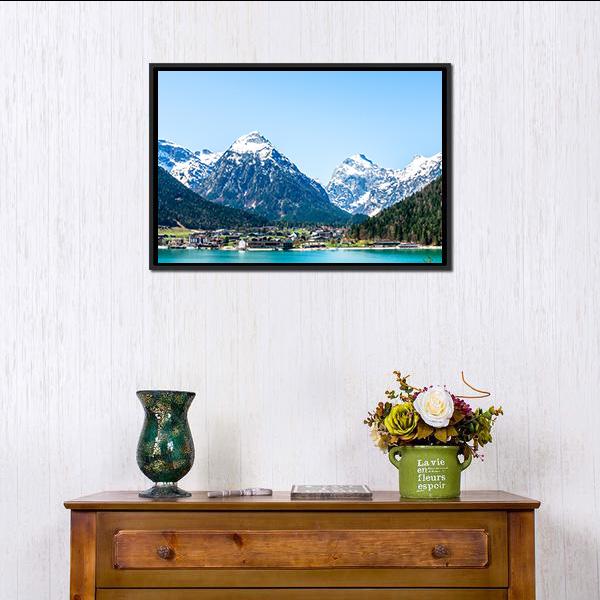 Achensee Lake Canvas Wall Art-1 Piece-Floating Frame-24" x 16"-Tiaracle