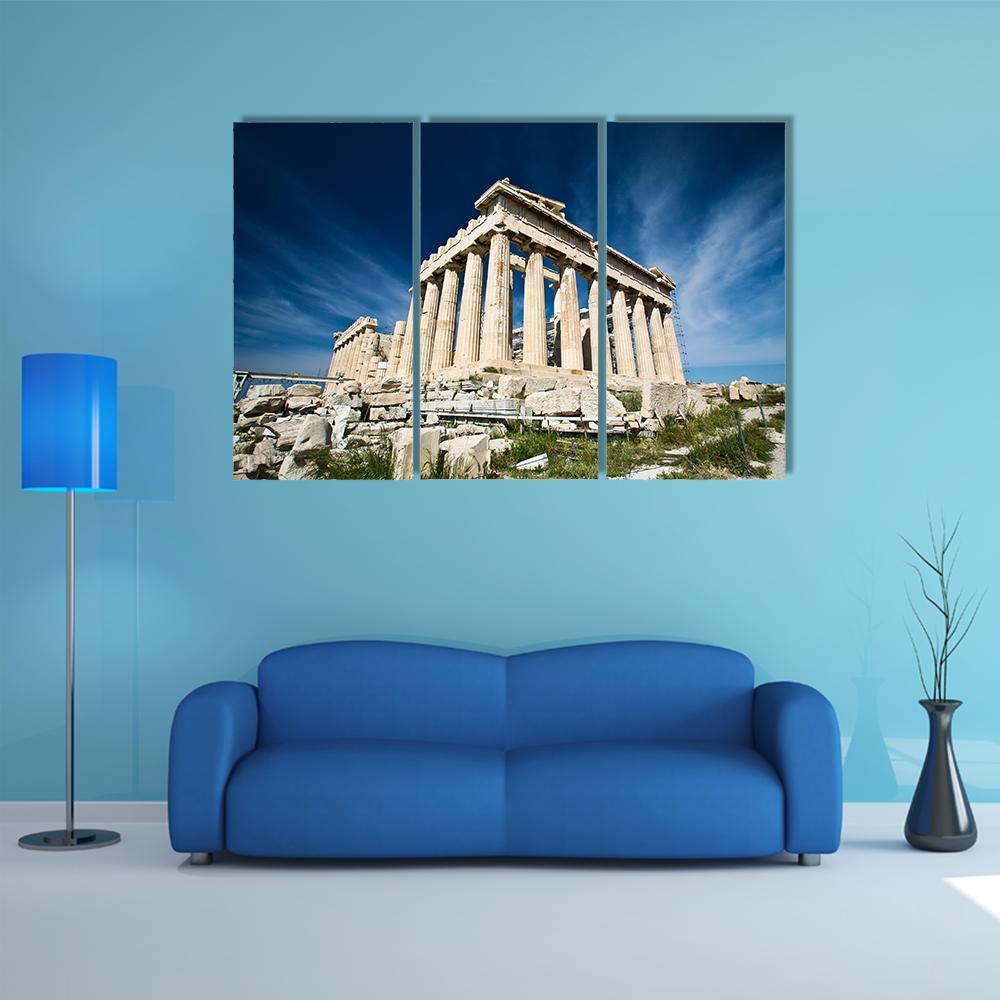 Acropolis In Greece Canvas Wall Art-5 Pop-Gallery Wrap-47" x 32"-Tiaracle