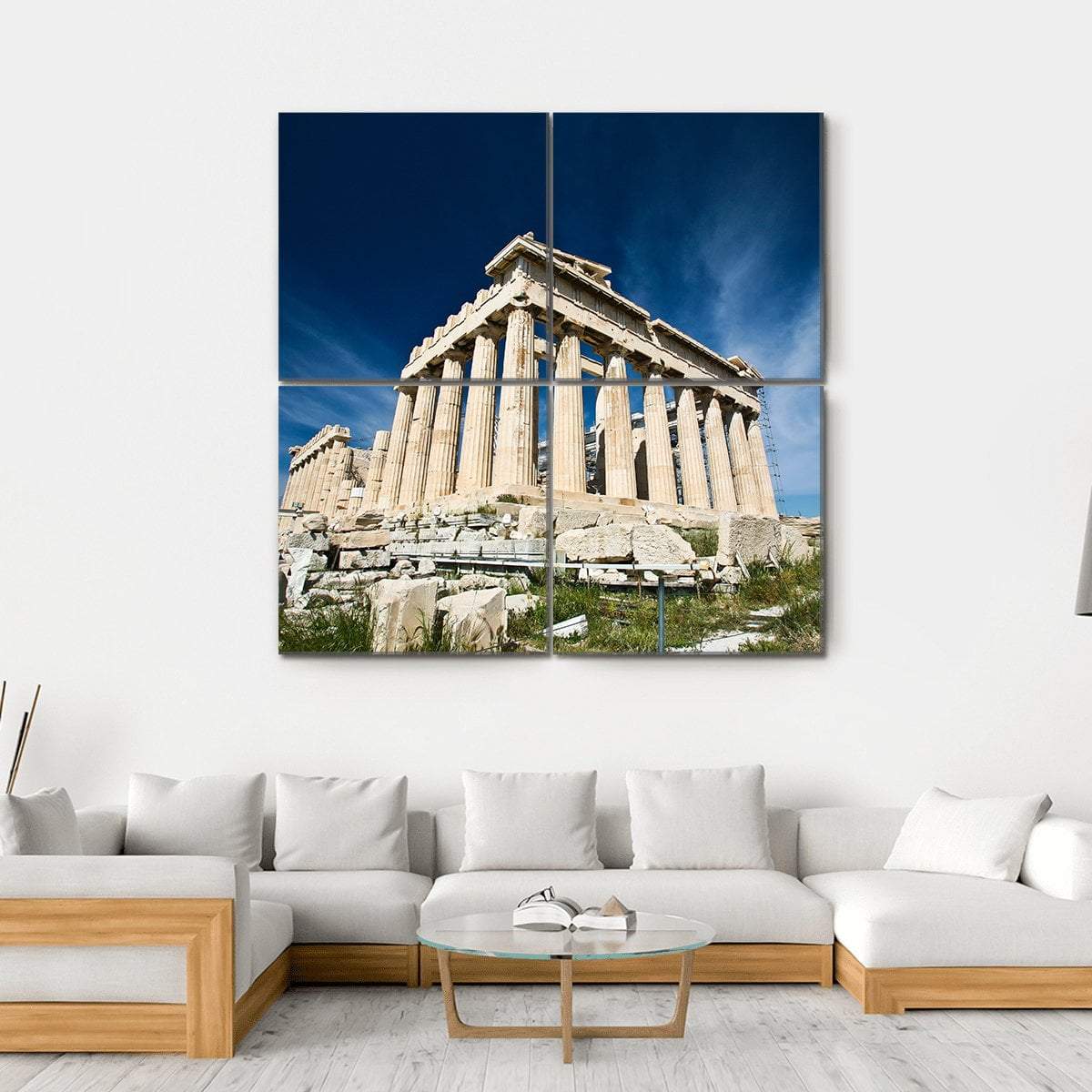 Acropolis In Greece Canvas Wall Art-4 Square-Gallery Wrap-17" x 17"-Tiaracle