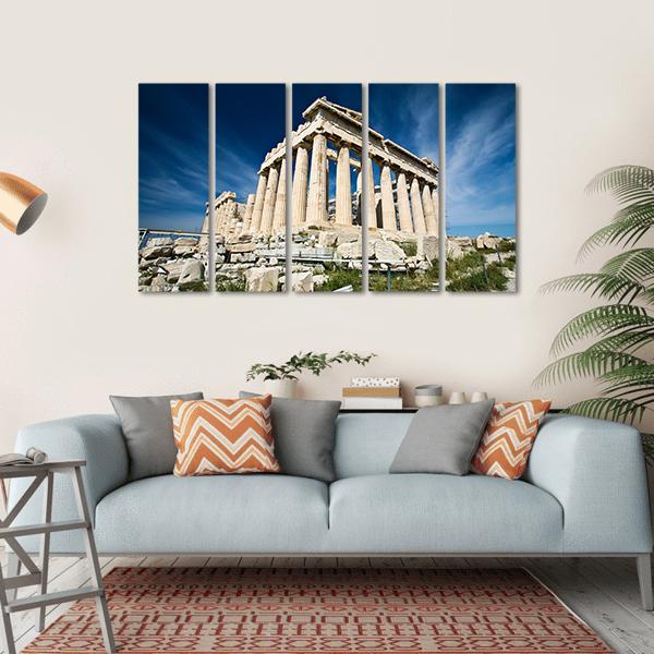 Acropolis In Greece Canvas Wall Art-5 Horizontal-Gallery Wrap-22" x 12"-Tiaracle