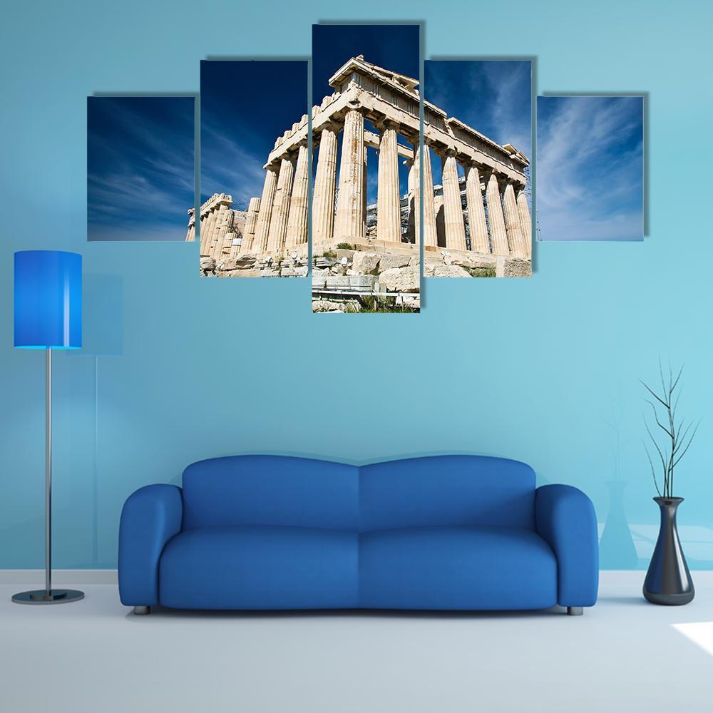 Acropolis In Greece Canvas Wall Art-5 Star-Gallery Wrap-62&quot; x 32&quot;-Tiaracle