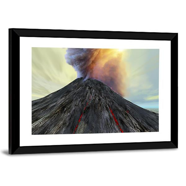 Active Volcano Belches Smoke Canvas Wall Art-5 Horizontal-Gallery Wrap-22" x 12"-Tiaracle