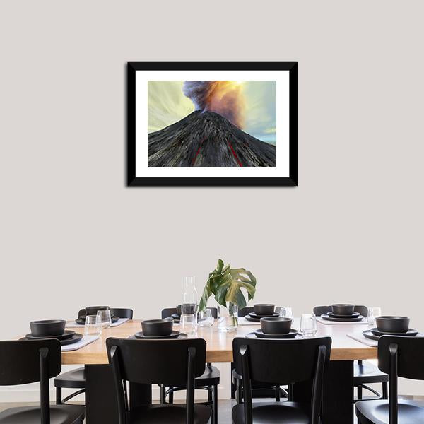 Active Volcano Belches Smoke Canvas Wall Art-5 Horizontal-Gallery Wrap-22" x 12"-Tiaracle