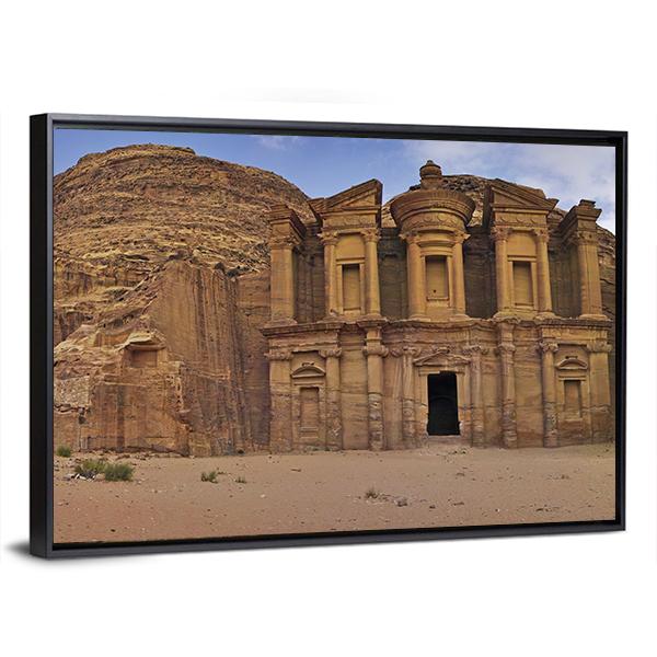 Ad-Deir In Petra Jordan Canvas Wall Art-3 Horizontal-Gallery Wrap-25" x 16"-Tiaracle