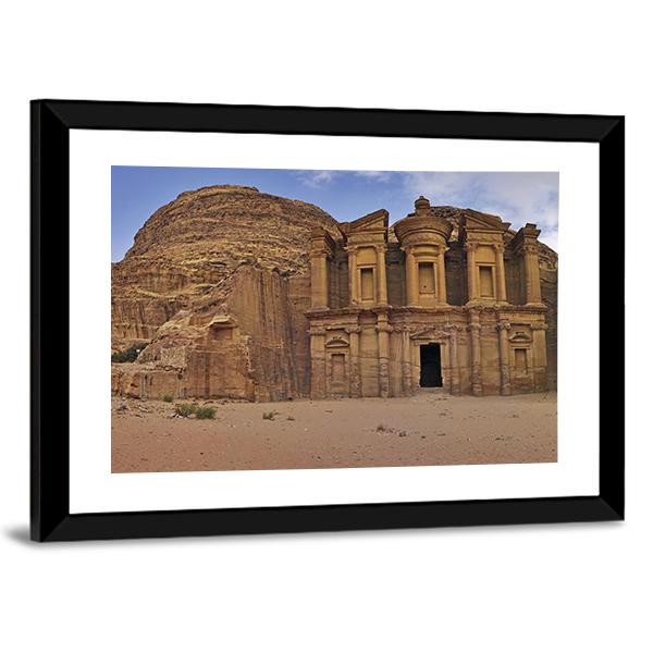 Ad-Deir In Petra Jordan Panoramic Canvas Wall Art-1 Piece-36" x 12"-Tiaracle