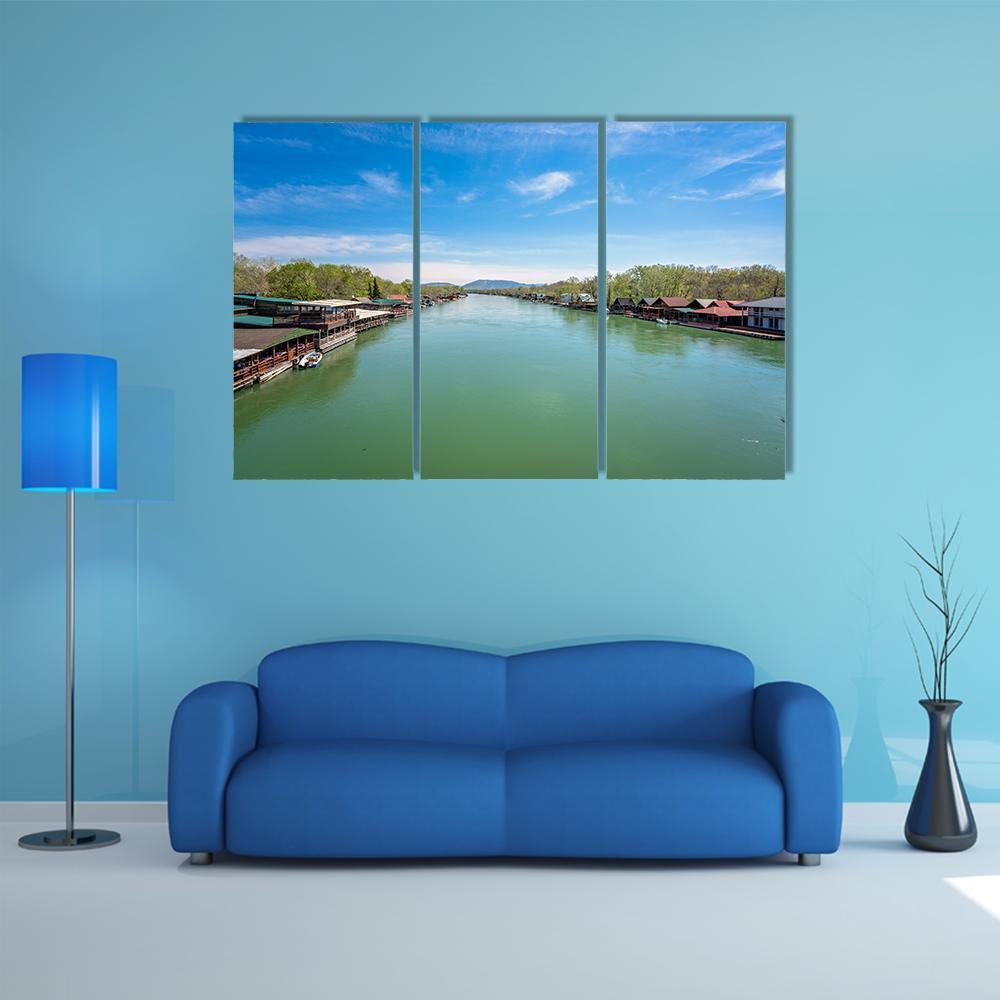 Ada Bojana River Canvas Wall Art-3 Horizontal-Gallery Wrap-37" x 24"-Tiaracle