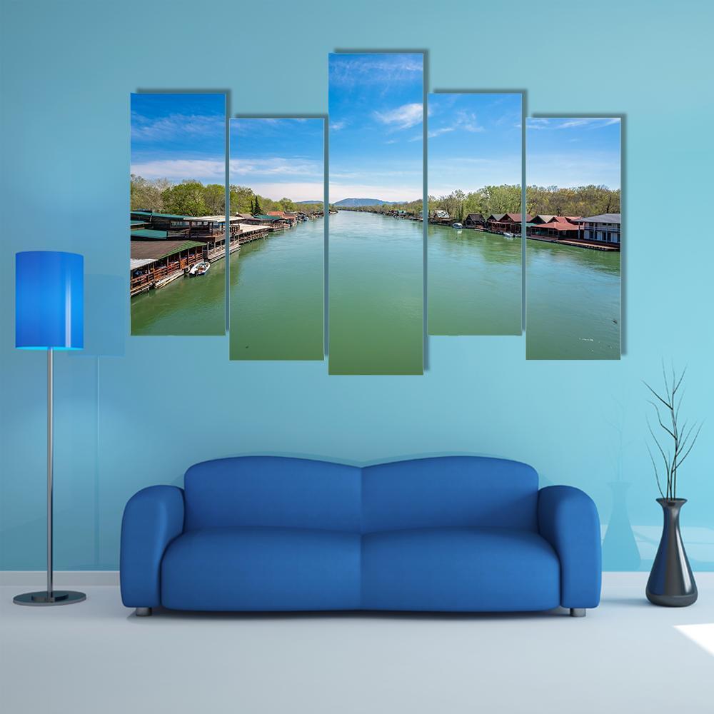 Ada Bojana River Canvas Wall Art-5 Pop-Gallery Wrap-47" x 32"-Tiaracle