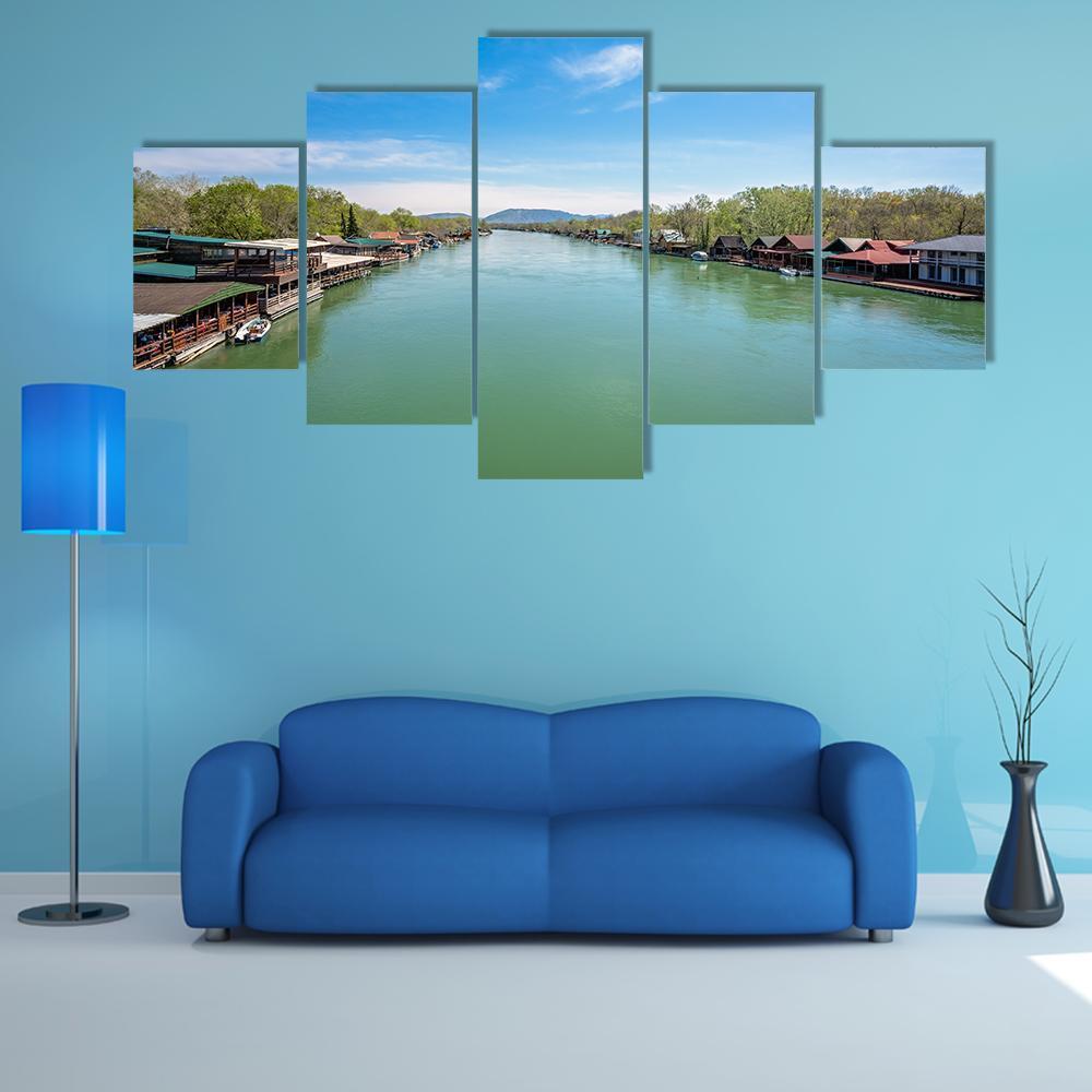 Ada Bojana River Canvas Wall Art-5 Star-Gallery Wrap-62&quot; x 32&quot;-Tiaracle