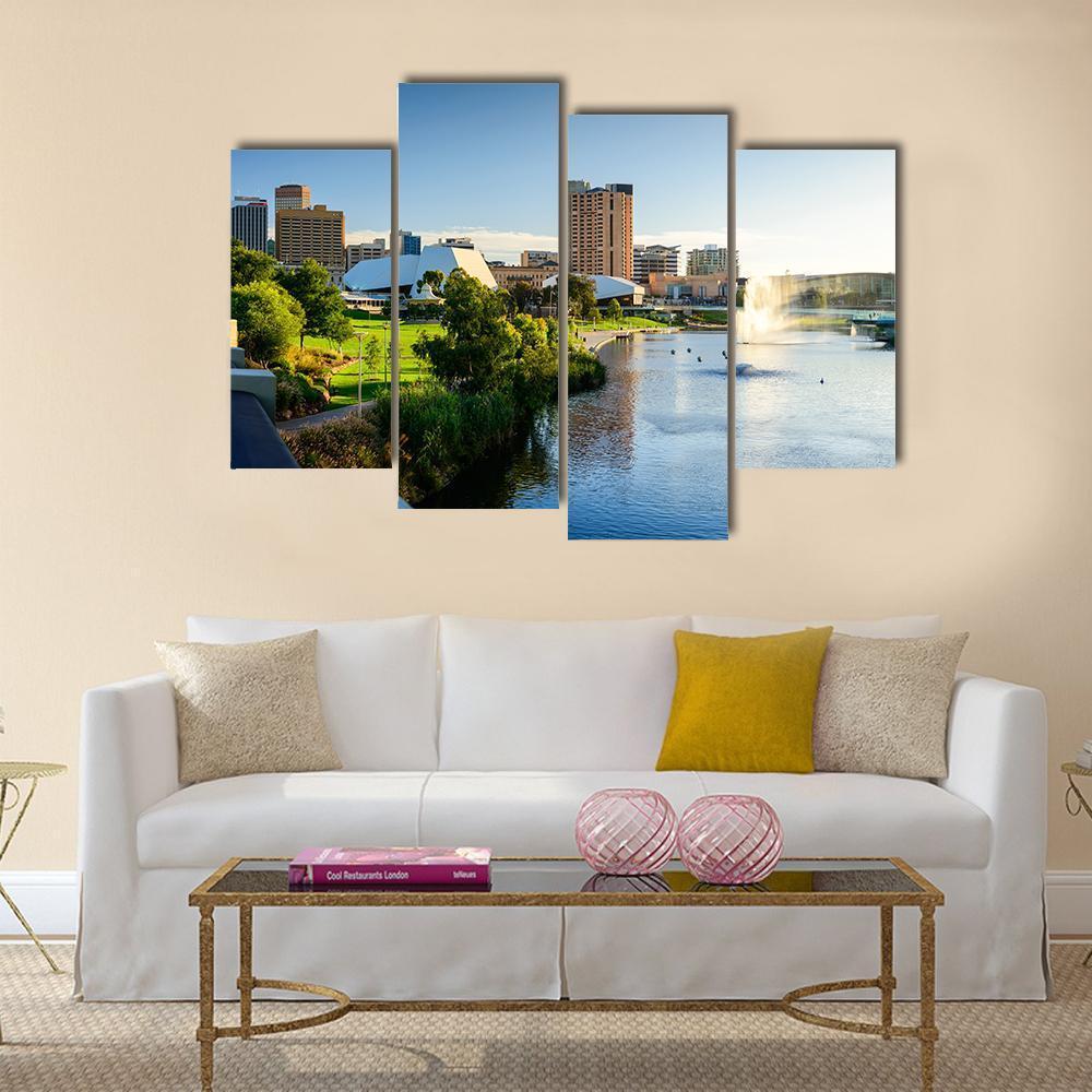 Adelaide City Canvas Wall Art-4 Pop-Gallery Wrap-50&quot; x 32&quot;-Tiaracle