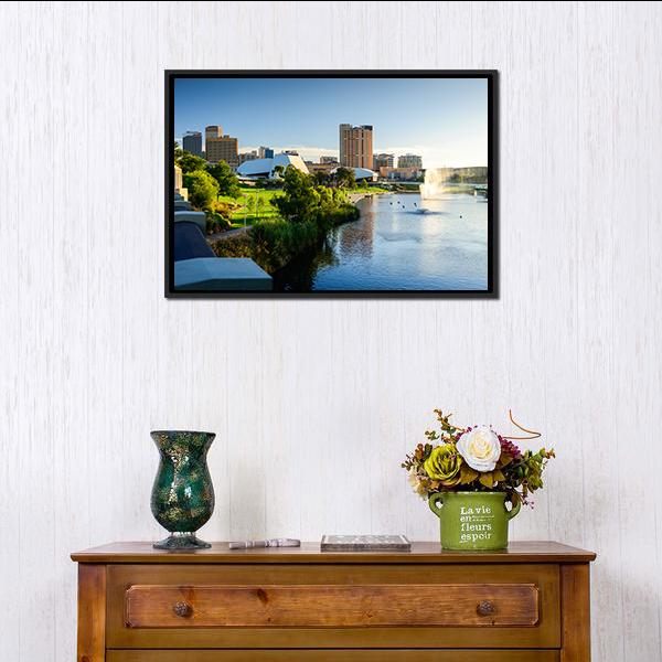 Adelaide City Canvas Wall Art-1 Piece-Floating Frame-24" x 16"-Tiaracle