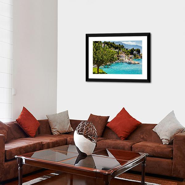 Adriatic Bay Village Canvas Wall Art-3 Horizontal-Gallery Wrap-25" x 16"-Tiaracle