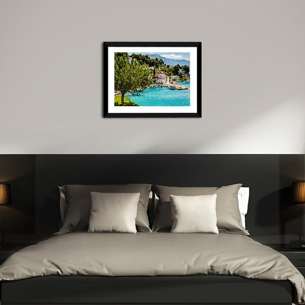 Adriatic Bay Village Canvas Wall Art-3 Horizontal-Gallery Wrap-25" x 16"-Tiaracle