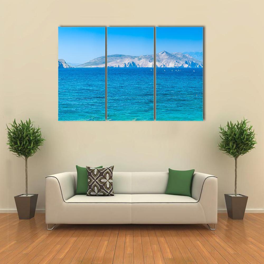 Adriatic Island Krk Canvas Wall Art-3 Horizontal-Gallery Wrap-37&quot; x 24&quot;-Tiaracle