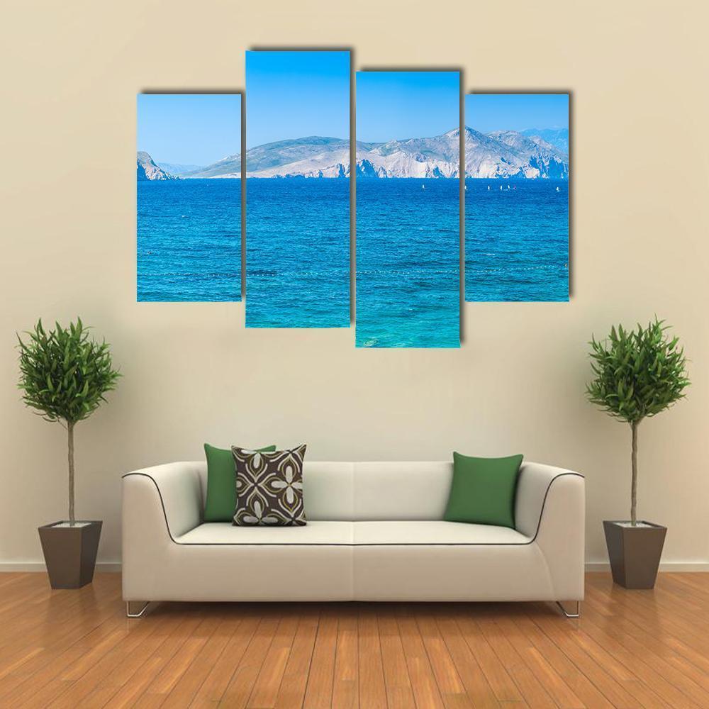 Adriatic Island Krk Canvas Wall Art-4 Pop-Gallery Wrap-50&quot; x 32&quot;-Tiaracle