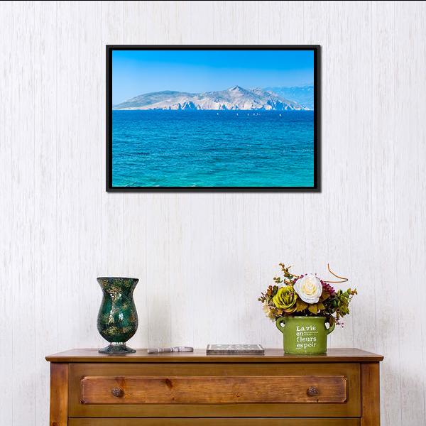 Adriatic Island Krk Canvas Wall Art-1 Piece-Floating Frame-24" x 16"-Tiaracle