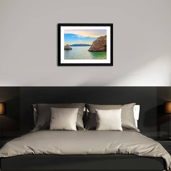 Adriatic Sea Coastline Budva city Panoramic Canvas Wall Art-1 Piece-36" x 12"-Tiaracle