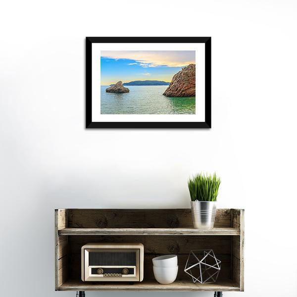 Adriatic Sea Coastline Budva city Panoramic Canvas Wall Art-1 Piece-36" x 12"-Tiaracle