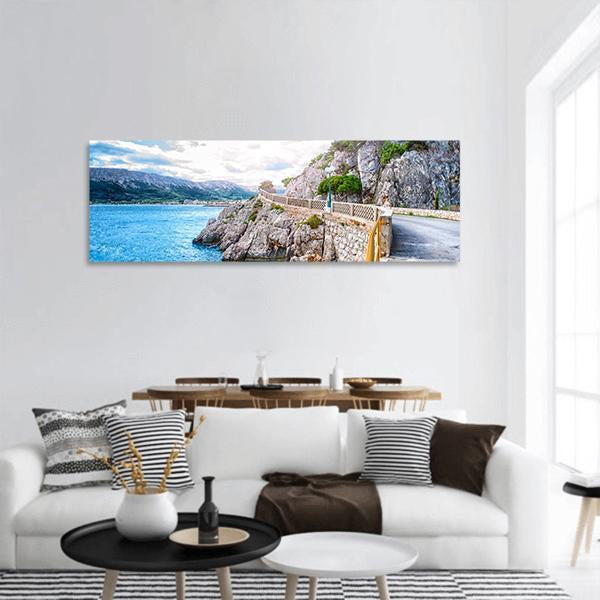 Adriatic Sea Coastline Panoramic Canvas Wall Art-1 Piece-36" x 12"-Tiaracle